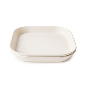 Mushie Dinner Plate - Square - Ivory